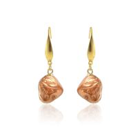 Boucles d'oreilles en acier titane, avec pierre gemme, Placage de couleur d'or, pour femme, plus de couleurs à choisir, 40mm, Vendu par paire