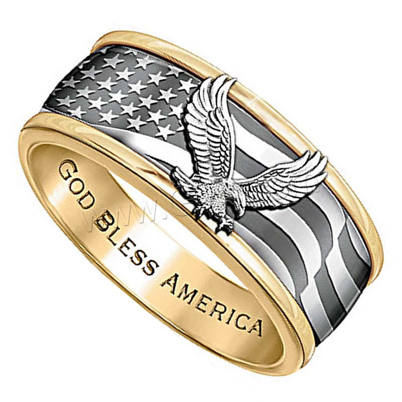 Zinc Alloy Finger Ring, plated, with letter pattern & for man, metallic color plated, Sold By PC