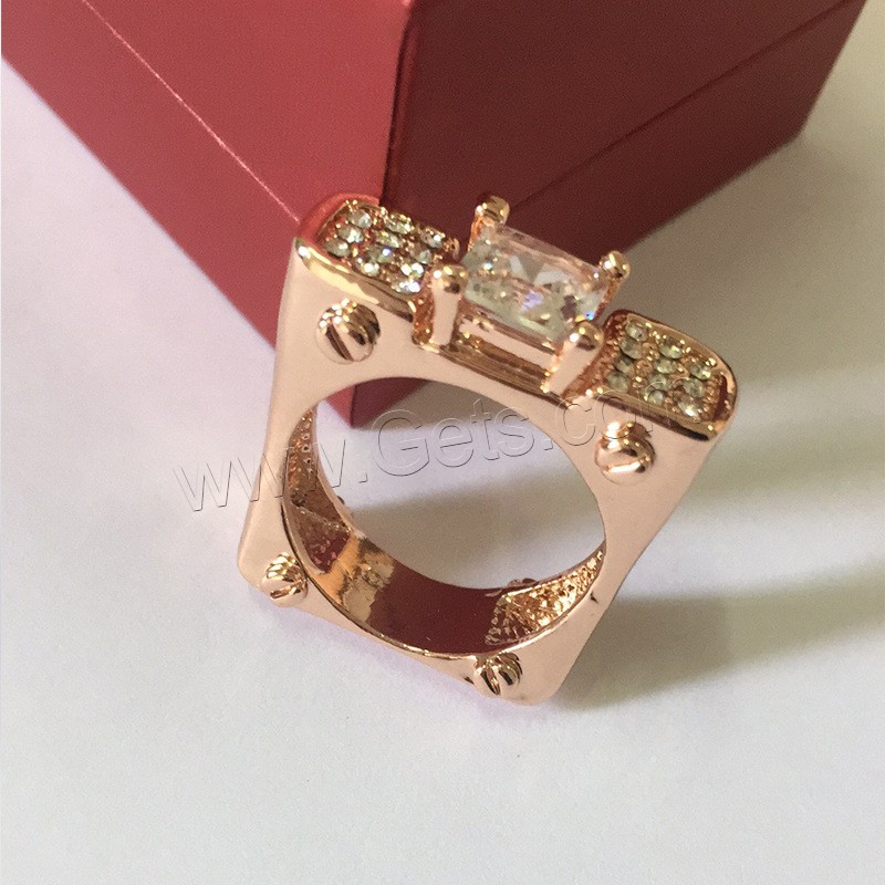 Zinc Alloy Finger Ring, plated, different size for choice & micro pave cubic zirconia & for woman, more colors for choice, Sold By PC