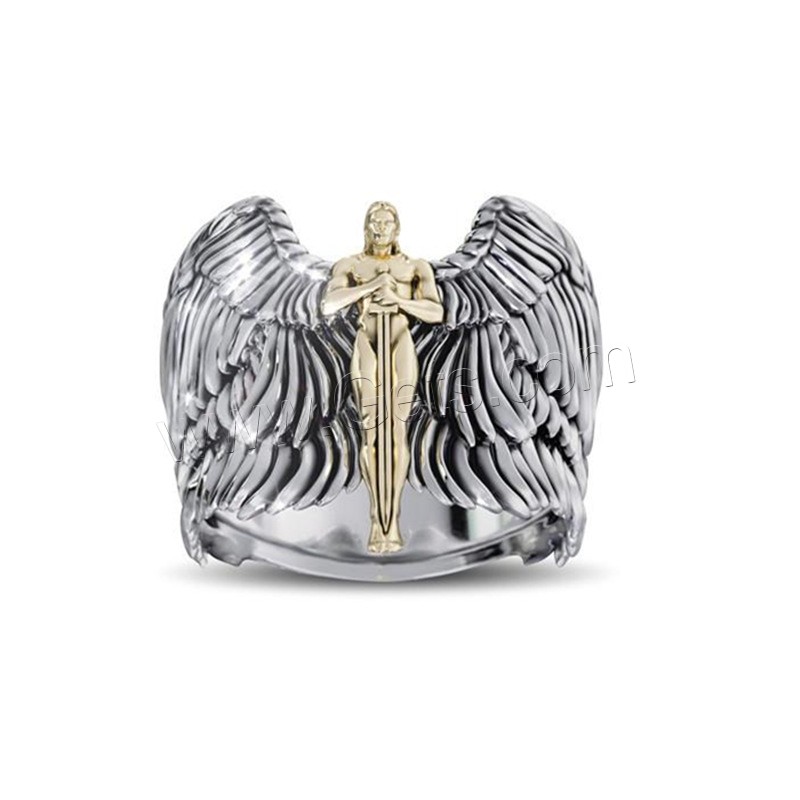 Zinc Alloy Finger Ring, Angel, plated, different size for choice & for man, more colors for choice, Sold By PC