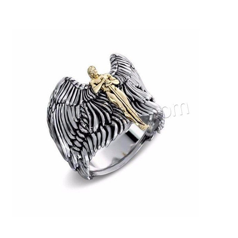 Zinc Alloy Finger Ring, Angel, plated, different size for choice & for man, more colors for choice, Sold By PC