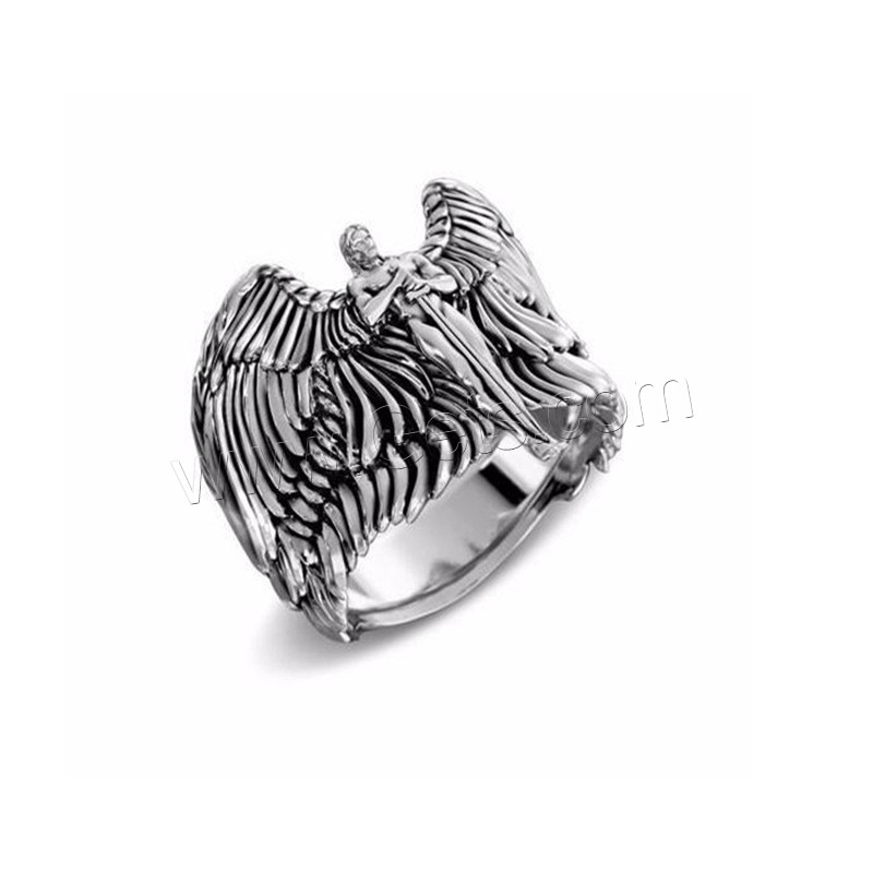 Zinc Alloy Finger Ring, Angel, plated, different size for choice & for man, more colors for choice, Sold By PC