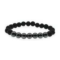 Lava Bead Bracelet, with Elastic Thread, Round, fashion jewelry & Unisex, 8mm 