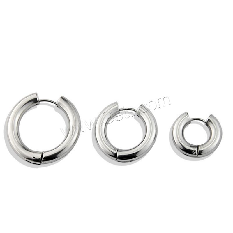 Zinc Alloy Huggie Hoop Earring, Donut, plated, Unisex & different size for choice, metallic color plated, Sold By Pair