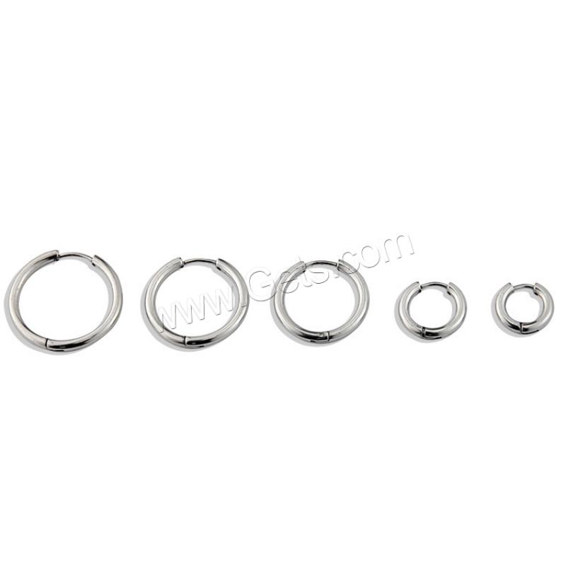 Zinc Alloy Huggie Hoop Earring, Donut, plated, Unisex & different size for choice, metallic color plated, Sold By Pair