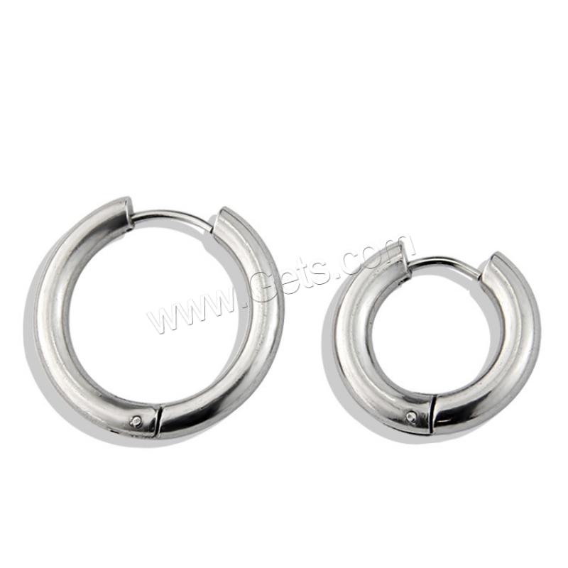 Zinc Alloy Huggie Hoop Earring, Donut, plated, Unisex & different size for choice, metallic color plated, Sold By Pair