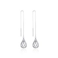 Fil d'argent Sterling Grâce Boucles d'oreilles, Argent sterling 925, larme, Plaqué de platine, pour femme & creux Vendu par paire