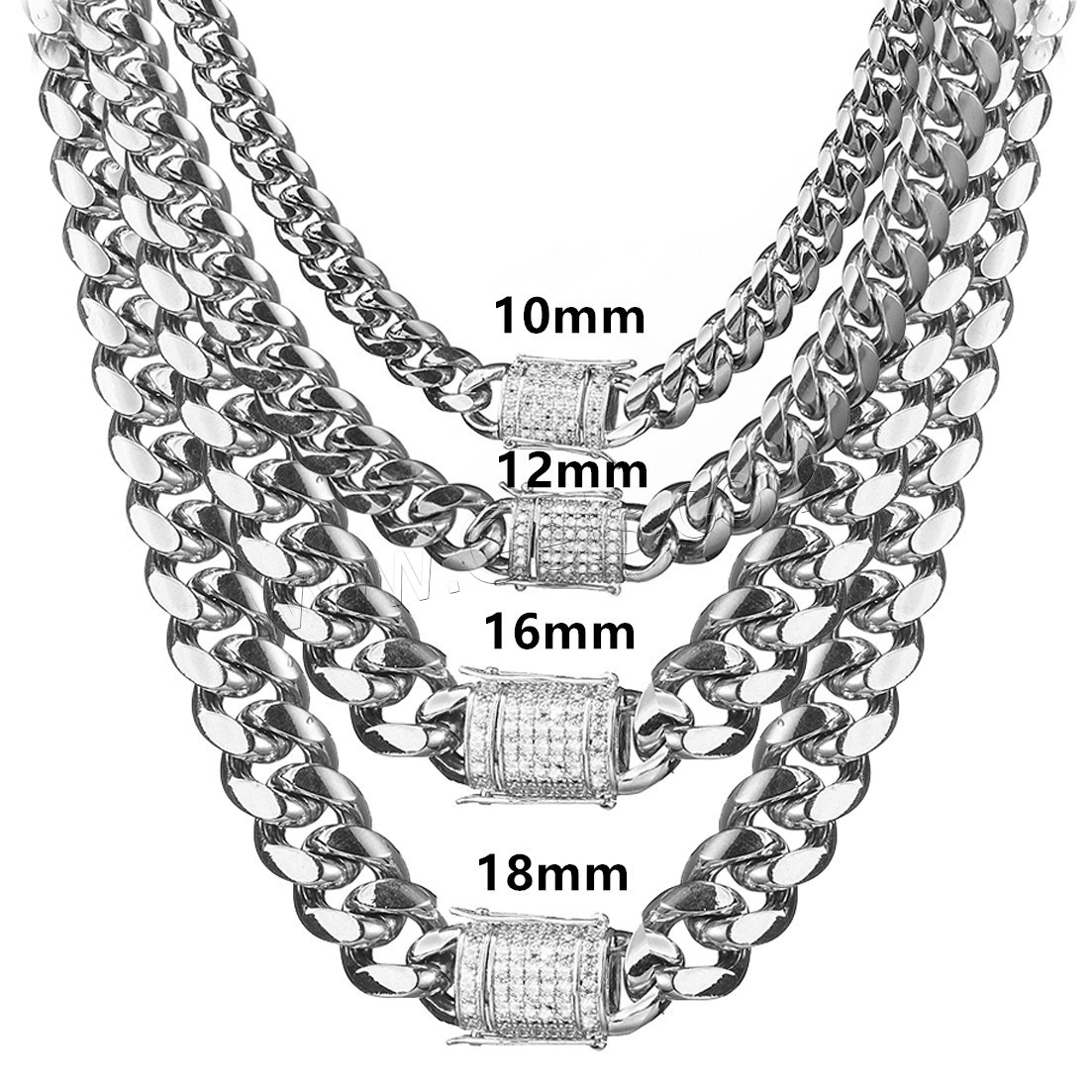 Stainless Steel Sweater Chain Necklace, plated, different size for choice & for man & with rhinestone, metallic color plated, Sold By PC