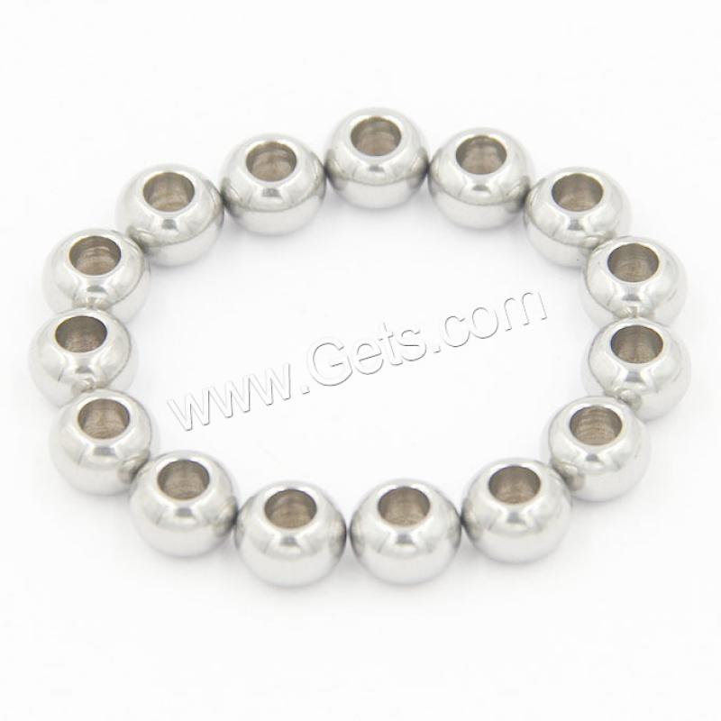 Stainless Steel Beads, Round, polished, DIY & different size for choice, original color, Sold By PC