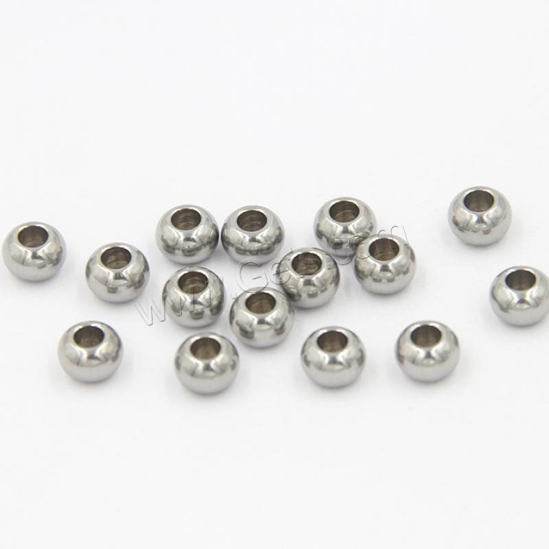 Stainless Steel Beads, Round, polished, DIY & different size for choice, original color, Sold By PC