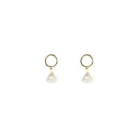 Boucle d'oreille en alliage de zinc en plastique perle, avec perle de plastique, Placage, bijoux de mode & pour femme, protéger l'environnement, sans nickel, plomb et cadmium, 28mm, Vendu par paire