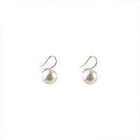 Boucle d'oreille en alliage de zinc en plastique perle, avec perle de plastique, Placage, bijoux de mode & pour femme, protéger l'environnement, sans nickel, plomb et cadmium, 24mm, Vendu par paire