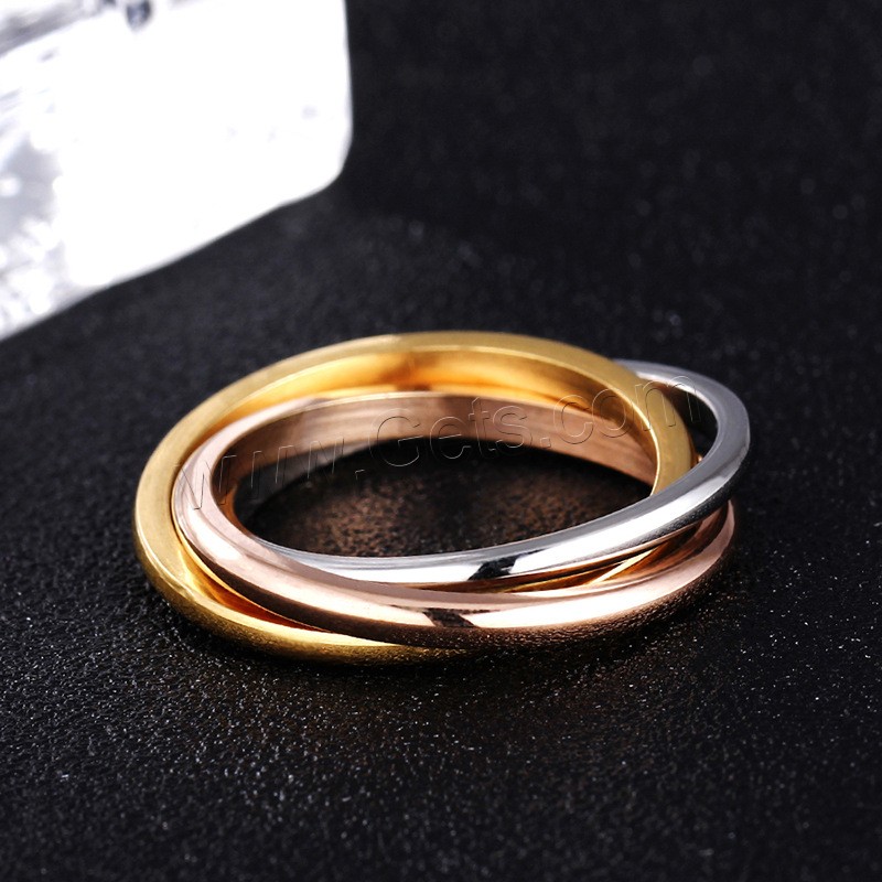 Titanium Steel Finger Ring, plated, different size for choice, more colors for choice, 6mm, Sold By PC