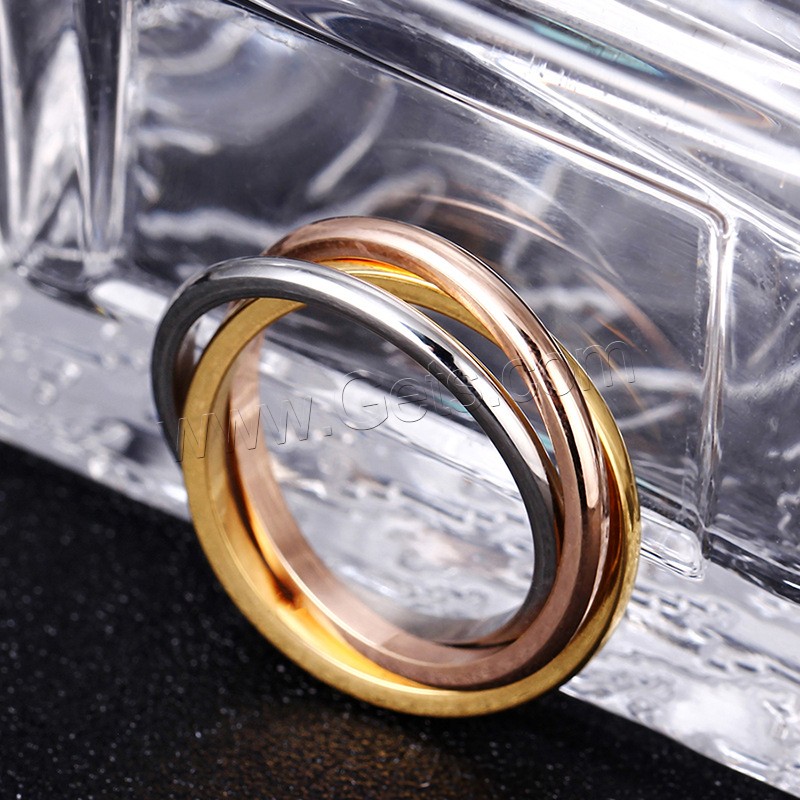 Titanium Steel Finger Ring, plated, different size for choice, more colors for choice, 6mm, Sold By PC