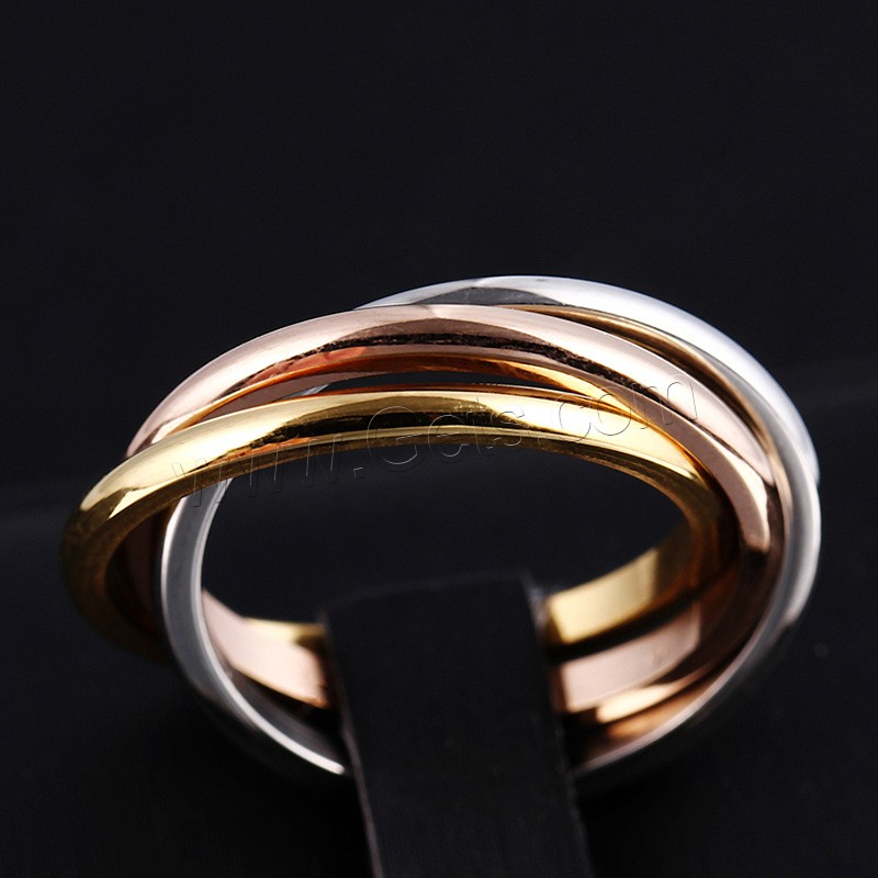 Titanium Steel Finger Ring, plated, different size for choice, more colors for choice, 6mm, Sold By PC