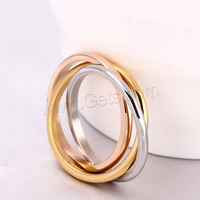 Titanium Steel Finger Ring, plated, different size for choice, more colors for choice, 6mm, Sold By PC