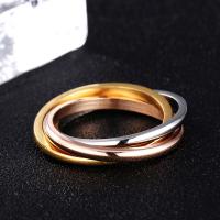 Titanium Steel Finger Ring, plated 6mm 