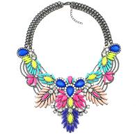 Collar de Declaración, aleación de zinc, chapado, para mujer & con diamantes de imitación, más colores para la opción, longitud:aproximado 19.6 Inch, Vendido por Sarta