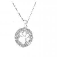 Pendentifs en strass argent , Argent sterling 925, Griffe, Plaqué de platine, avec strass & creux, 18.4mm, Vendu par PC