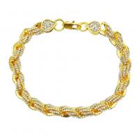 Zinc Alloy Rhinestone Bracelets, plated, fashion jewelry & for man & with rhinestone nickel, lead & cadmium free 