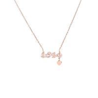 Collar de la joyería de titanio, Partículas de acero, con 2inch extender cadena, Corazón, chapado, cadena Rolo & micro arcilla de zirconia cúbica & para mujer, longitud:aproximado 15 Inch, Vendido por Sarta