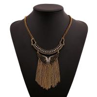 Fashion Fringe Necklace, Zinc Alloy, plated, fashion jewelry & for woman & with rhinestone, nickel, lead & cadmium free .72 Inch 