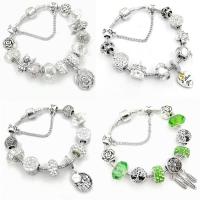 Europeo pulseras de cristal mixto, aleación de zinc, chapado, Joyería & diferentes estilos para la opción & para mujer & con diamantes de imitación, más colores para la opción, libre de níquel, plomo & cadmio, longitud:7.88 Inch, Vendido por Sarta