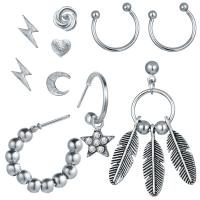 Pendientes de Perno de Aleación de Zinc, Pendiente de stud & pendiente, chapado, Joyería & para mujer, libre de níquel, plomo & cadmio, Vendido por Set