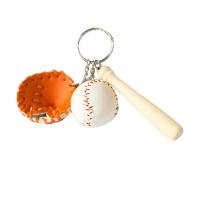 Zinc Alloy Key Chain Jewelry, PU Leather, with Zinc Alloy, Baseball, fashion jewelry & Unisex 