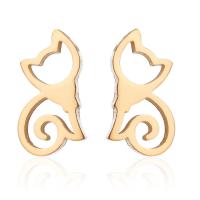 Stainless Steel Stud Earring, plated, fashion jewelry & for woman 