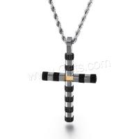 Stainless Steel Cross Pendants, plated, fashion jewelry & for man 