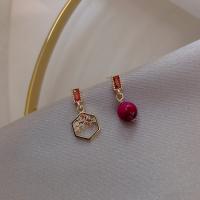 Asymmetric Earrings, Zinc Alloy, plated, fashion jewelry & for woman & with rhinestone nickel, lead & cadmium free 0c 