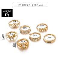 Zink-Legierung Ring Set, Zinklegierung, Fingerring, plattiert, Modeschmuck & verschiedene Stile für Wahl & für Frau & mit Strass, keine, frei von Nickel, Blei & Kadmium, verkauft von setzen