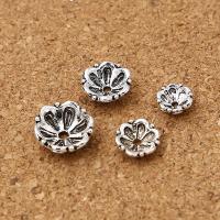 Sterling Silber Perlenkappen, 925er Sterling Silber, Lotus, antik silberfarben plattiert, DIY & verschiedene Größen vorhanden, verkauft von PC