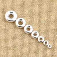 Sterling Silver Spacer Beads, 925 Sterling Silver, Donut, plated, DIY & hollow, 135 Approx 1-3mm 