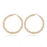 Boucle d'oreille en bois, Placage de couleur d'or, pour femme Vendu par paire