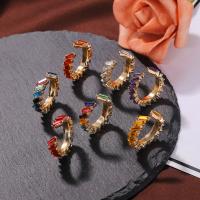 Zinc Alloy Clip Earring, plated, fashion jewelry & for woman & with rhinestone 