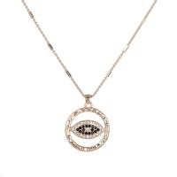 Zinc Alloy Cubic Zirconia Necklace, gold color plated, rolo chain & micro pave cubic zirconia & for woman, 29mm Approx 27.9 Inch 