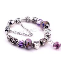 European Match Cristal Bracelets, alliage de zinc, avec chalumeau & laiton, Placage, normes différentes pour le choix & pour femme & avec strass, violet, Vendu par brin