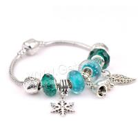 European Match Cristal Bracelets, alliage de zinc, avec chalumeau, Placage, normes différentes pour le choix & pour femme, bleu turquoise, Vendu par brin