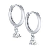 Silver Earring Zircon pavent Sterling, Argent sterling 925, Placage, bijoux de mode & pavé de micro zircon & pour femme, plus de couleurs à choisir, 8.43mm,11.26mm, Vendu par paire