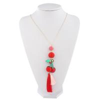 Fashion Fringe Necklace, Zinc Alloy, with Cotton Thread, plated, fashion jewelry & for woman, nickel, lead & cadmium free .5 Inch 