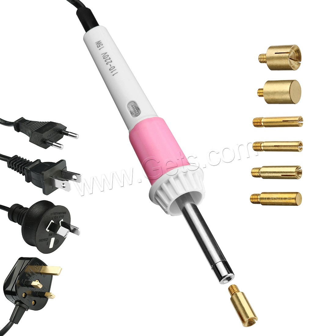 Zinc Alloy Rhinestone Picking Gun, with different power plug, more colors for choice, 50x30x150mm, Sold By PC