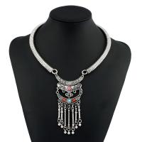 Mode Collier Choker, alliage de zinc, Placage, bijoux de mode & pour femme & avec strass, plus de couleurs à choisir, protéger l'environnement, sans nickel, plomb et cadmium .7 pouce, Vendu par brin