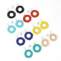 Fashion Create Jewelry Earring, Seedbead, with Iron, silver color plated, for woman 