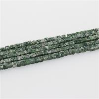 Abalorios de Piedra Verde, Piedra de Punto Verde, Cuadrado, pulido, Bricolaje, verde, 4x4mm, longitud:aproximado 15.35 Inch, aproximado 86PCs/Sarta, Vendido por Sarta