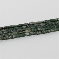 Abalorios de Piedra Verde, Piedra de Punto Verde, Rectángular, pulido, Bricolaje, verde, 4x13mm, longitud:aproximado 15.35 Inch, aproximado 29PCs/Sarta, Vendido por Sarta