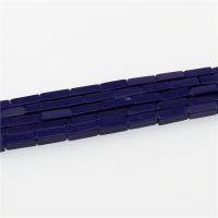 Natürlichen Lapislazuli Perlen, Rechteck, poliert, DIY, tiefblau, 4x13mm, Länge:ca. 15.35 ZollInch, ca. 29PCs/Strang, verkauft von Strang