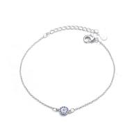 Cubic zirconia pavimenta la pulsera de plata de ley, Plata de ley 925, con 1.18 inch extender cadena, micro arcilla de zirconia cúbica & para mujer, plateado, 6mm, longitud:aproximado 5.9 Inch, Vendido por Sarta