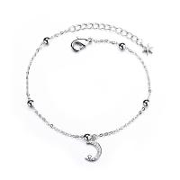 Cubic zirconia pavimenta la pulsera de plata de ley, Plata de ley 925, con 1.18 inch extender cadena, micro arcilla de zirconia cúbica & para mujer, plateado, 3mm,5mm,7x8mm, longitud:aproximado 5.9 Inch, Vendido por Sarta